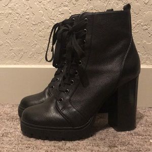 Black lace up Steve Madden booties